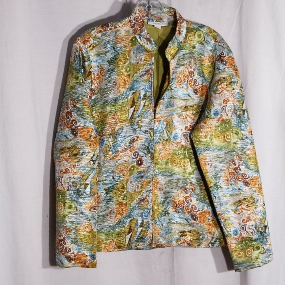 Dressbarn "M" lined textured zip dress jacket